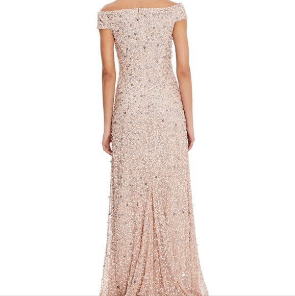 Lillian off the shoulder sequin beaded gown by Adrianna Papell. Worn once. - Picture 2 of 6